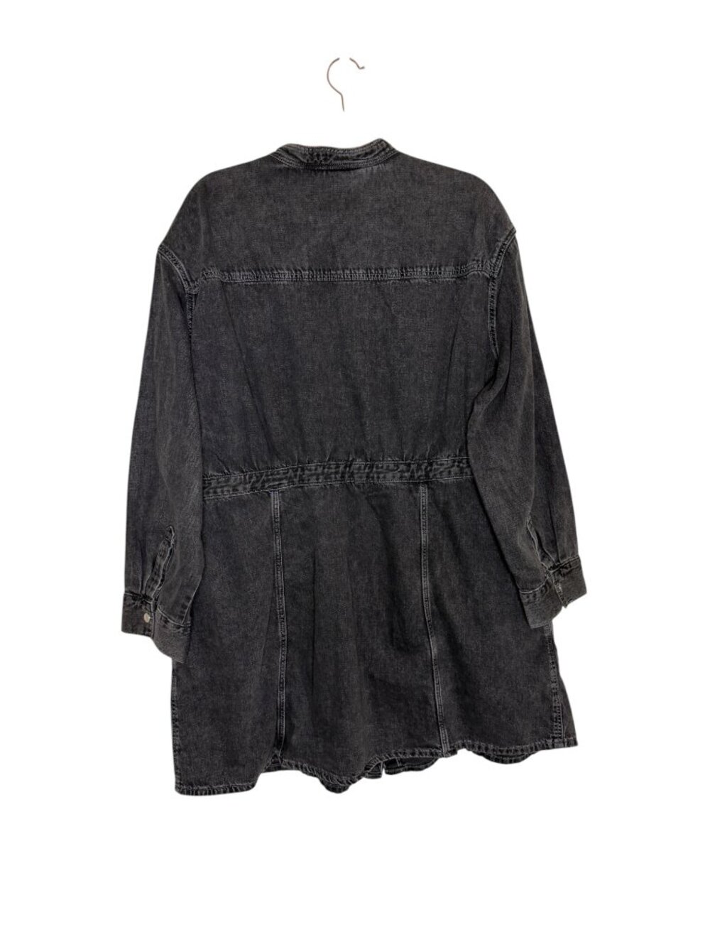 H&M Denim Jean Mini Shirt Dress Snap Front Gray XL - Picture 6 of 8